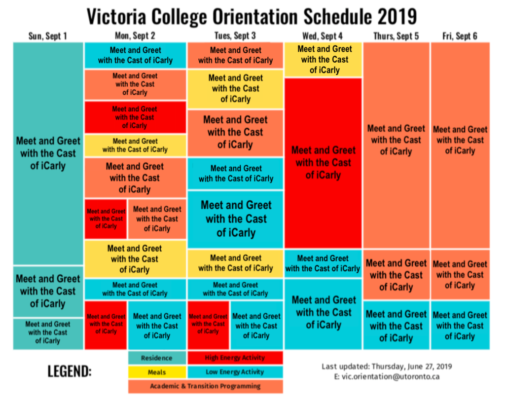 Victoria College Orientation Schedule 2019 - The Strand